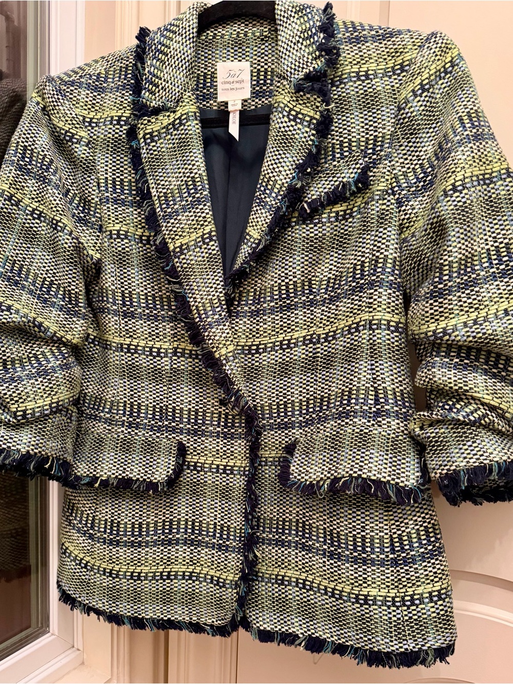 Absolutely Gorgeous Cinq à Sept Khloe Boxweave Woven Tweed Blazer – Oasis Multi
